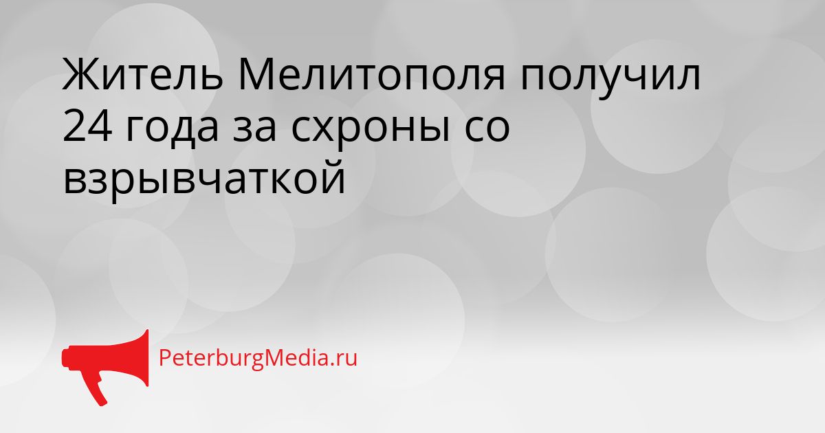 Житель Мелитополя получил 24 года за схроны со взрывчаткой