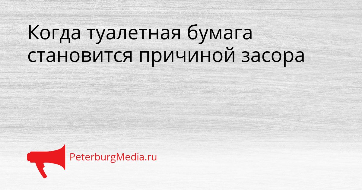 Когда туалетная бумага становится причиной засора