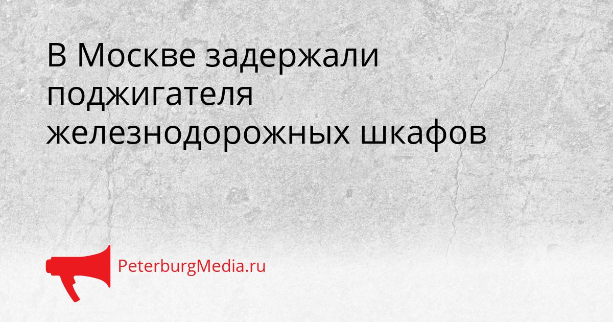 В Москве задержали поджигателя железнодорожных шкафов