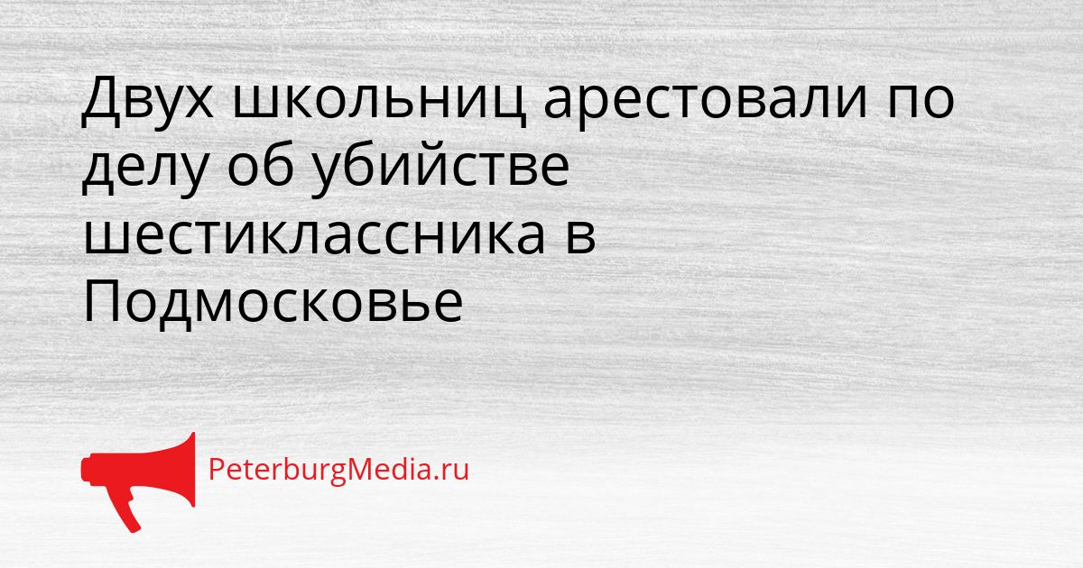 Двух школьниц арестовали по делу об убийстве шестиклассника в Подмосковье