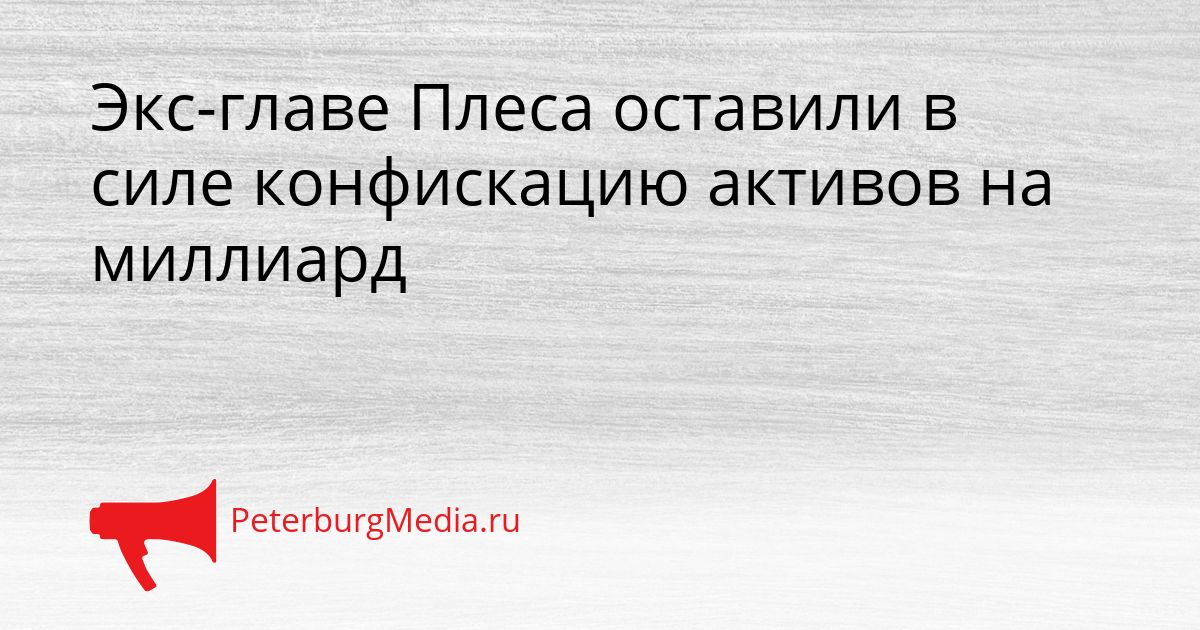 Экс-главе Плеса оставили в силе конфискацию активов на миллиард