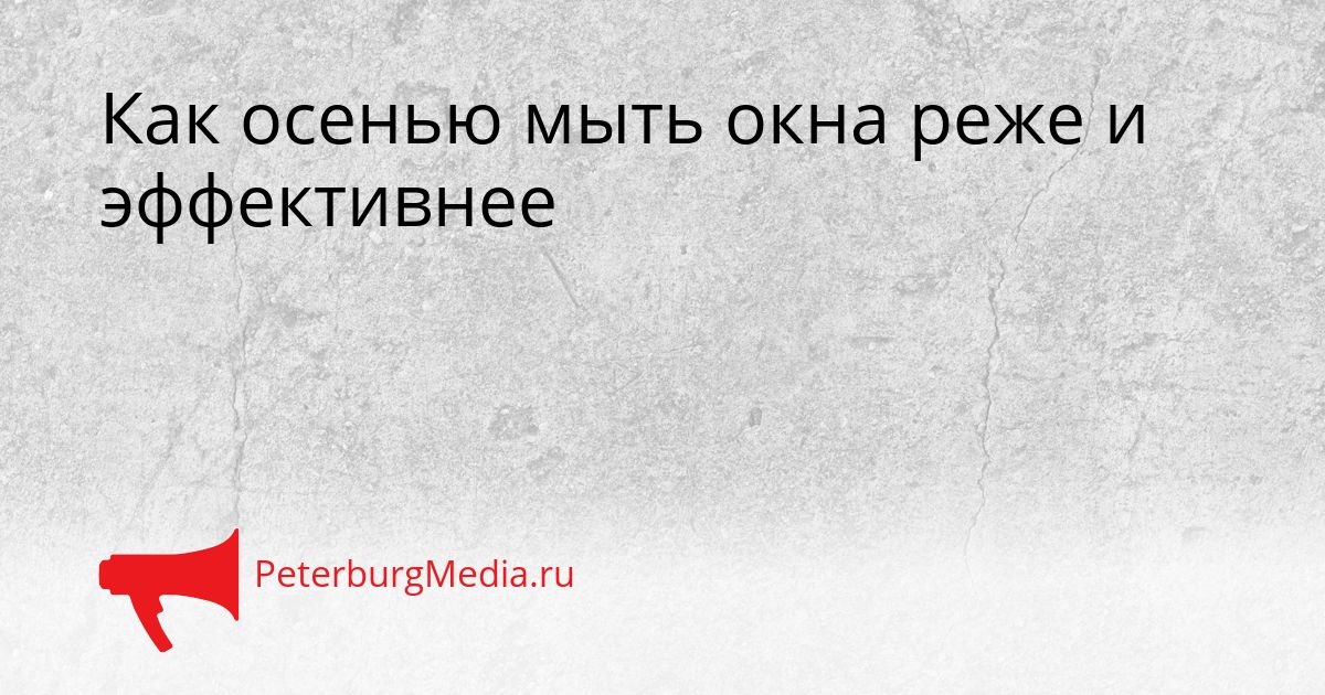 Как осенью мыть окна реже и эффективнее