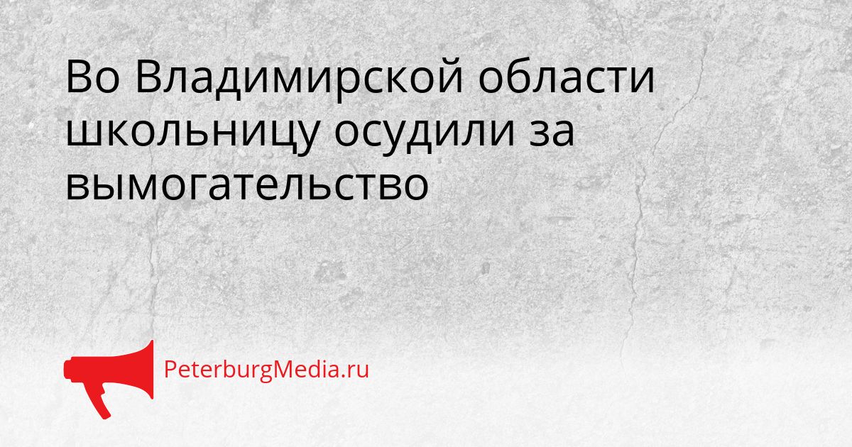 Во Владимирской области школьницу осудили за вымогательство