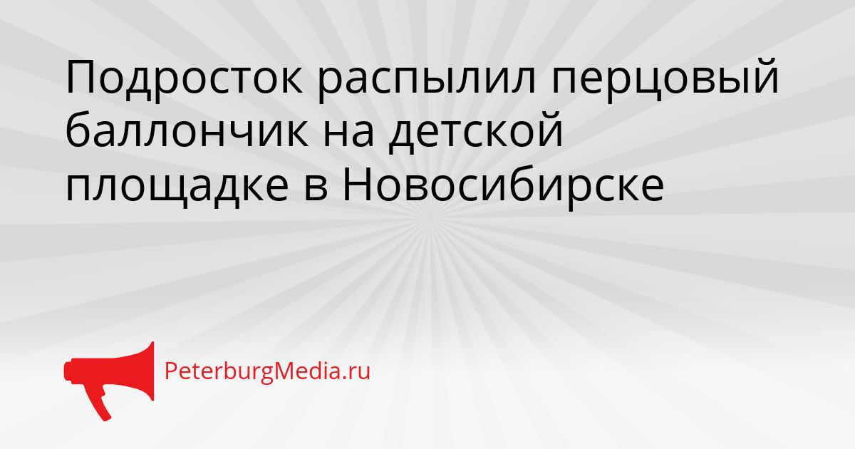 Подросток распылил перцовый баллончик на детской площадке в Новосибирске