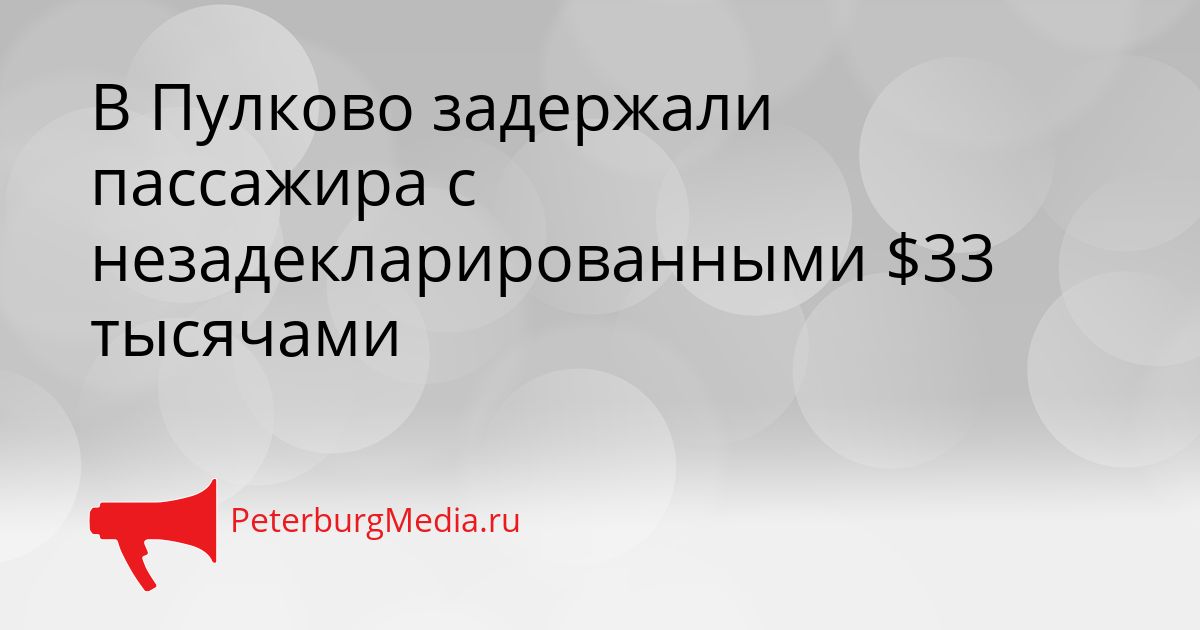 В Пулково задержали пассажира с незадекларированными $33 тысячами