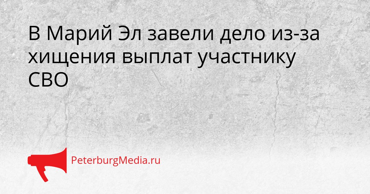 В Марий Эл завели дело из-за хищения выплат участнику СВО