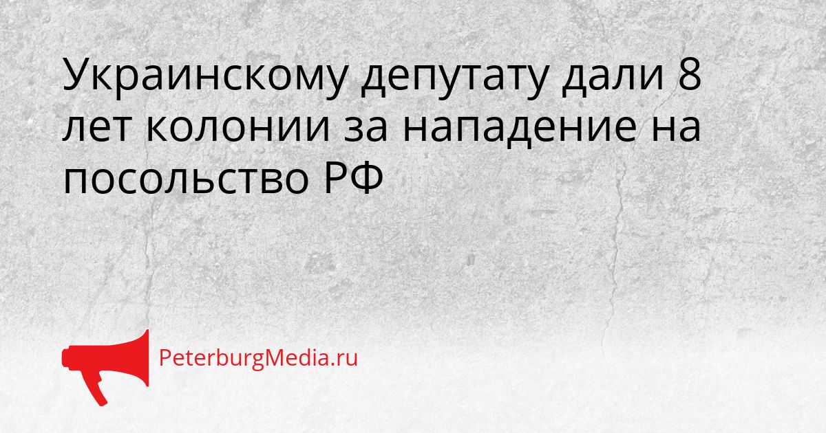 Украинскому депутату дали 8 лет колонии за нападение на посольство РФ