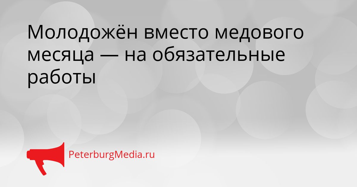 Молодожён вместо медового месяца — на обязательные работы
