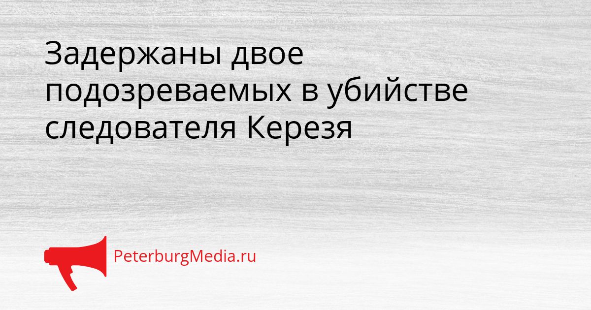 Задержаны двое подозреваемых в убийстве следователя Керезя