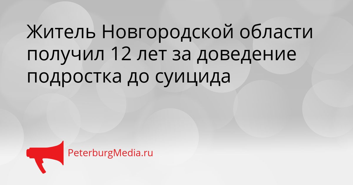 Житель Новгородской области получил 12 лет за доведение подростка до суицида