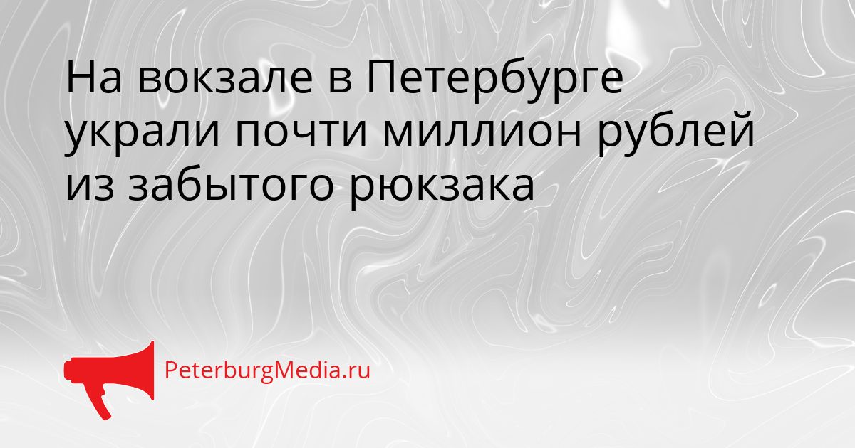 На вокзале в Петербурге украли почти миллион рублей из забытого рюкзака