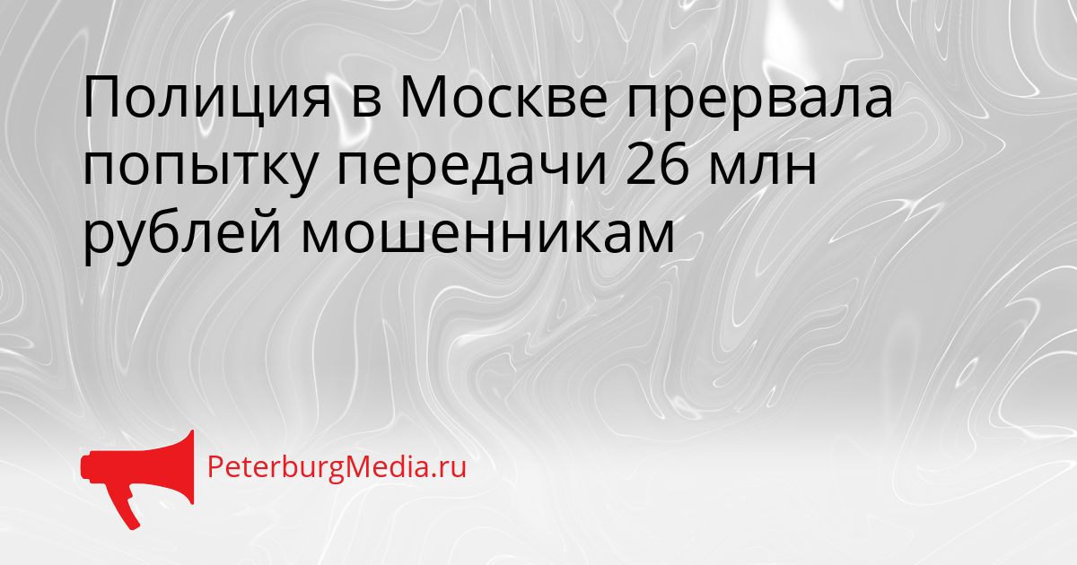 Полиция в Москве прервала попытку передачи 26 млн рублей мошенникам