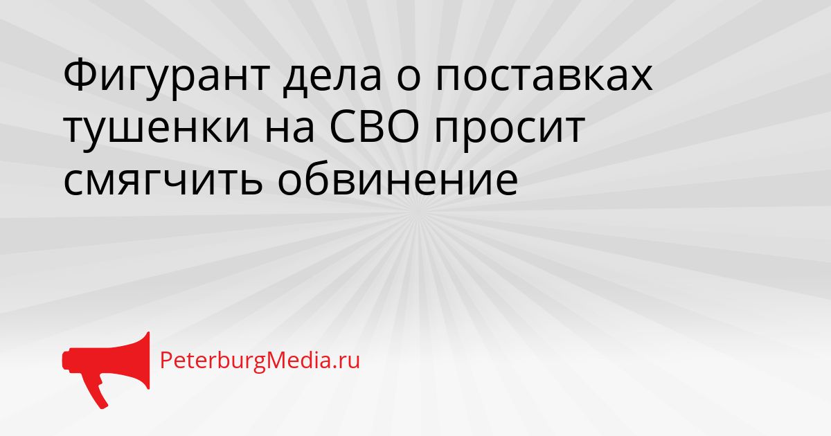 Фигурант дела о поставках тушенки на СВО просит смягчить обвинение