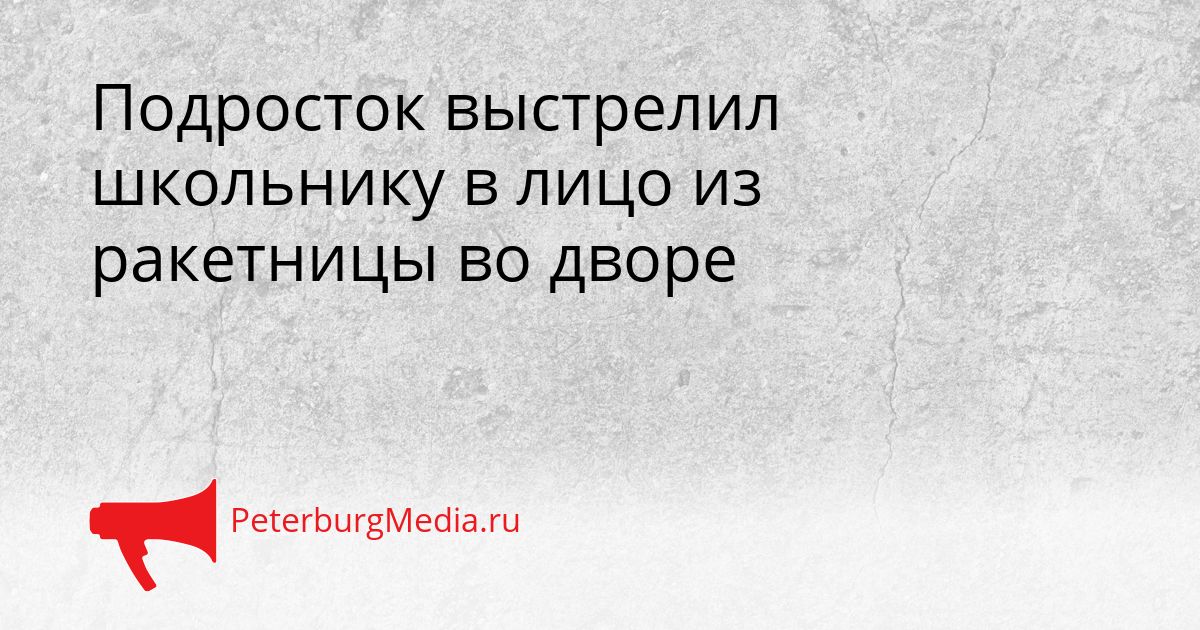 Подросток выстрелил школьнику в лицо из ракетницы во дворе