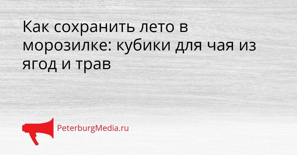 Как сохранить лето в морозилке: кубики для чая из ягод и трав