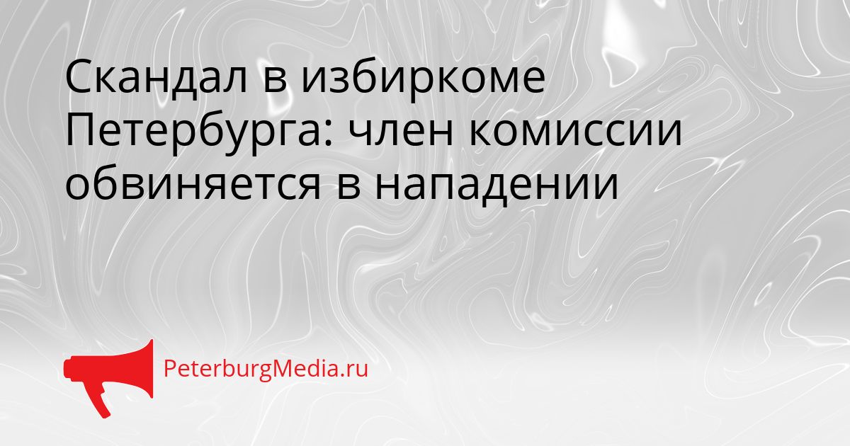 Скандал в избиркоме Петербурга: член комиссии обвиняется в нападении