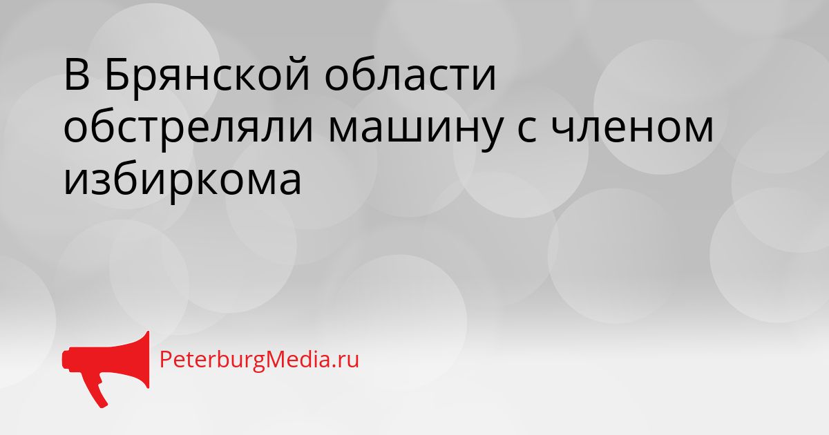 В Брянской области обстреляли машину с членом избиркома