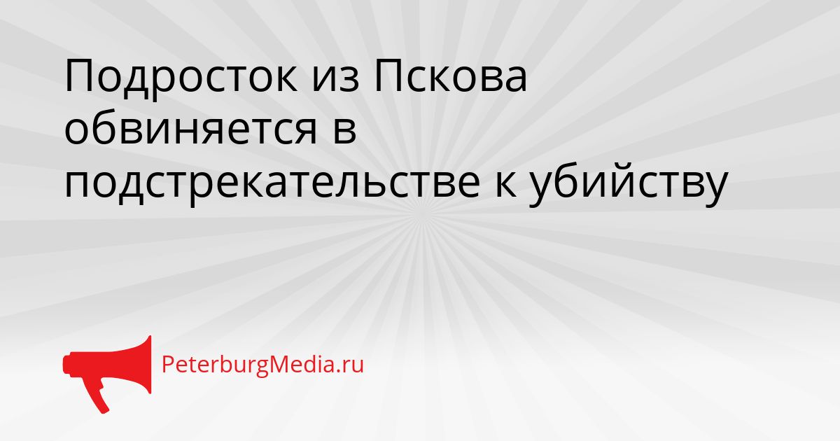 Подросток из Пскова обвиняется в подстрекательстве к убийству