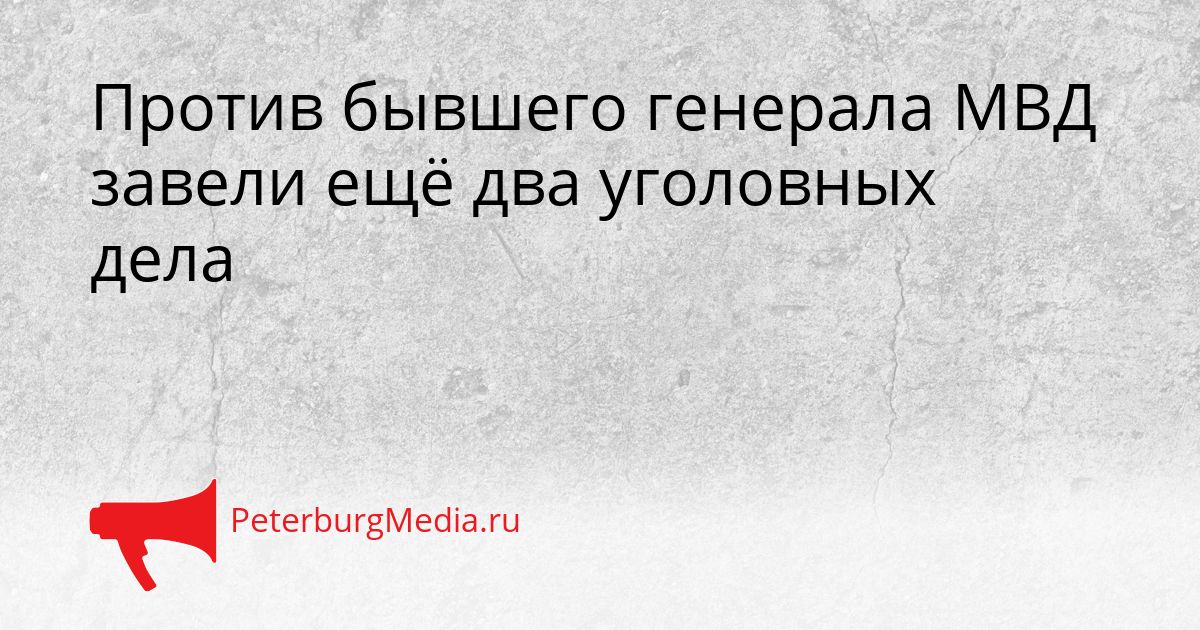 Против бывшего генерала МВД завели ещё два уголовных дела