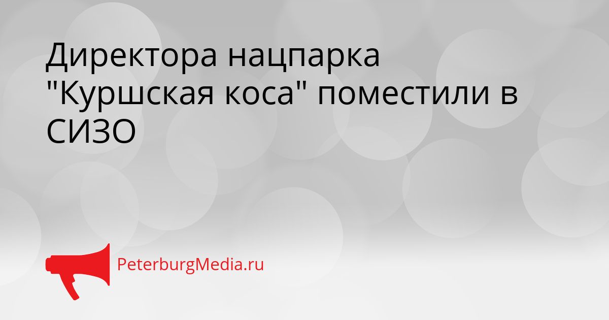 Директора нацпарка "Куршская коса" поместили в СИЗО