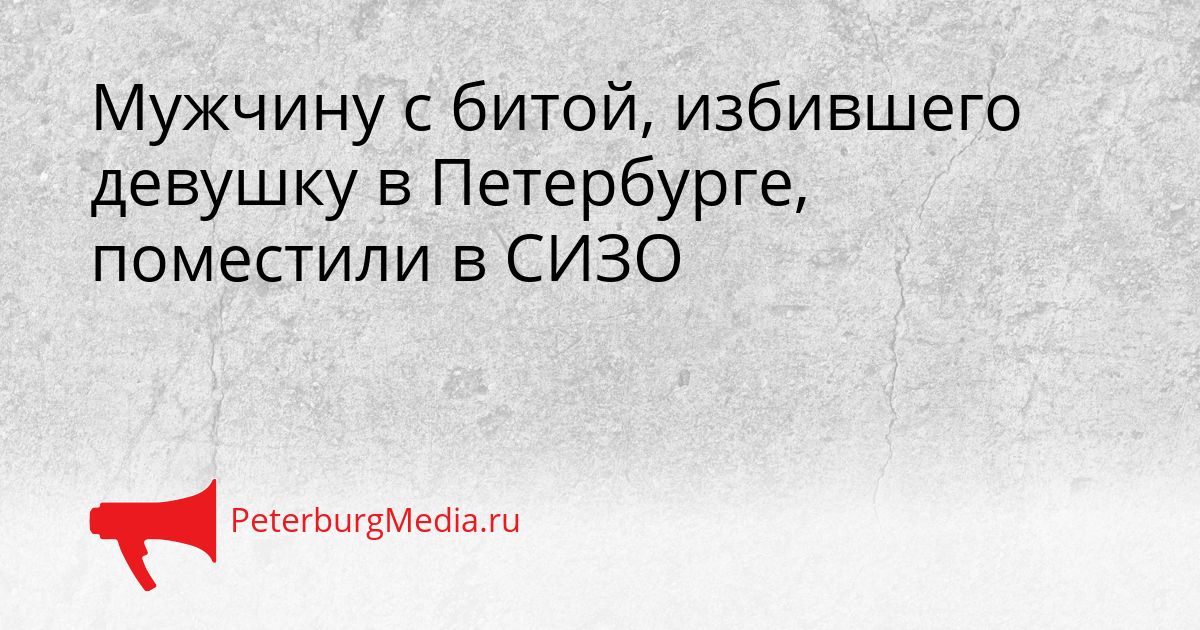 Мужчину с битой, избившего девушку в Петербурге, поместили в СИЗО