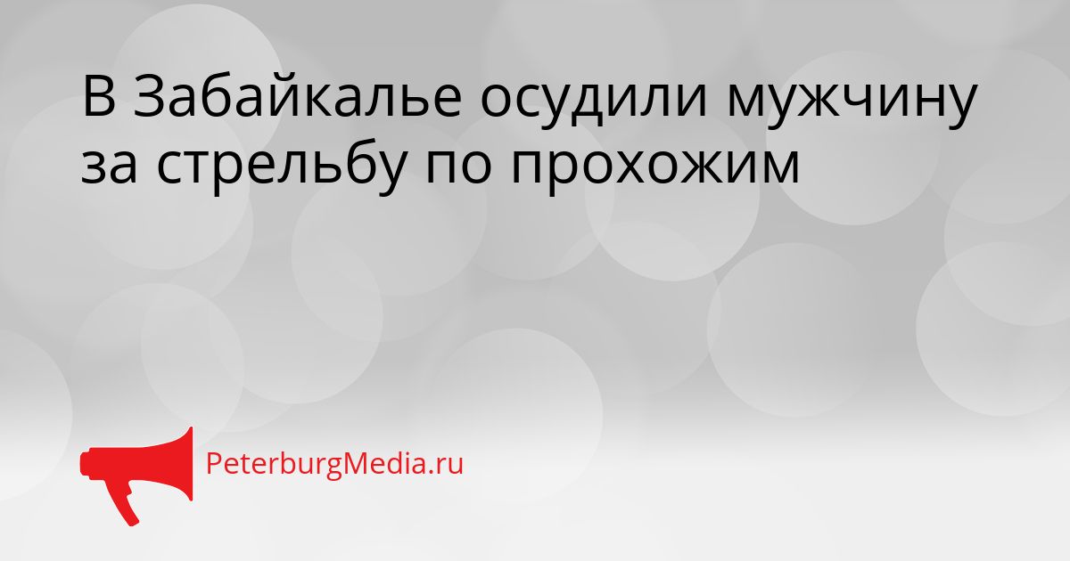 В Забайкалье осудили мужчину за стрельбу по прохожим