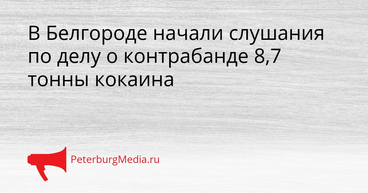 В Белгороде начали слушания по делу о контрабанде 8,7 тонны кокаина Сгенерировано