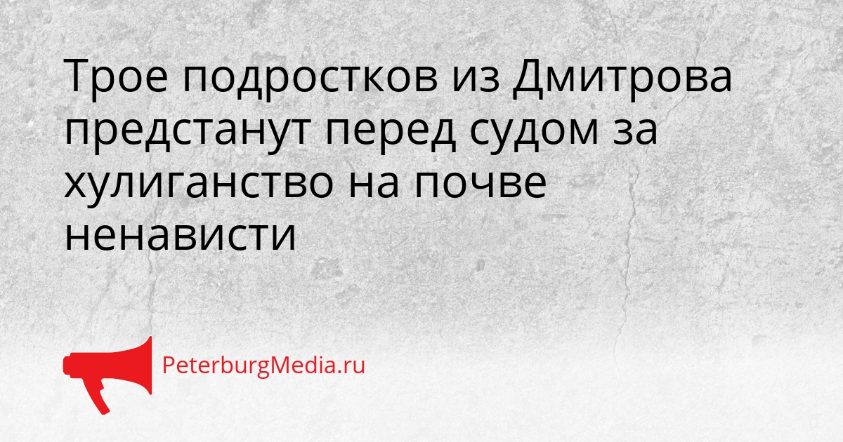 Трое подростков из Дмитрова предстанут перед судом за хулиганство на почве ненависти Сгенерировано