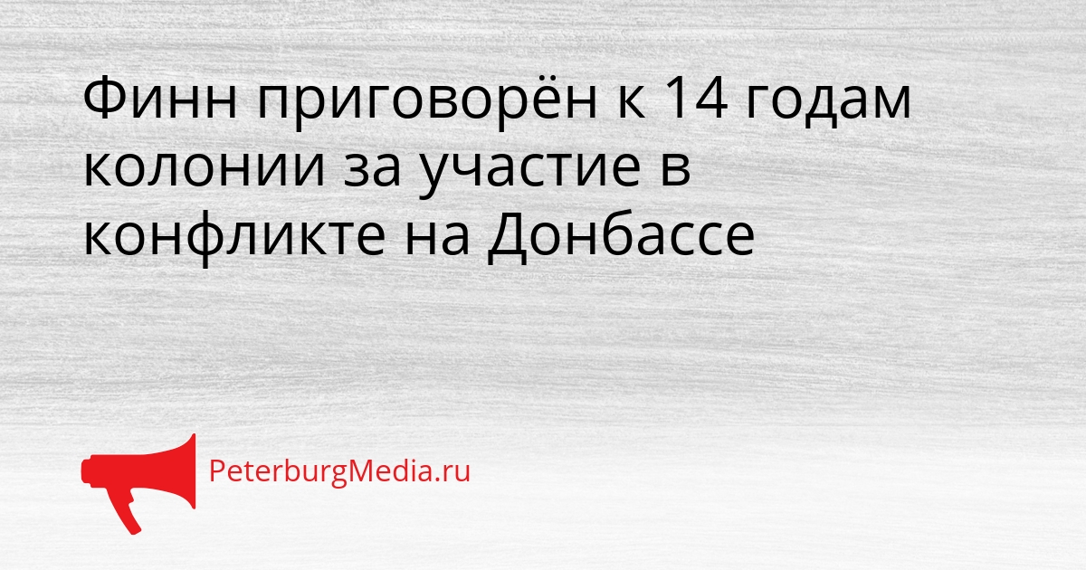 Финн приговорён к 14 годам колонии за участие в конфликте на Донбассе Сгенерировано
