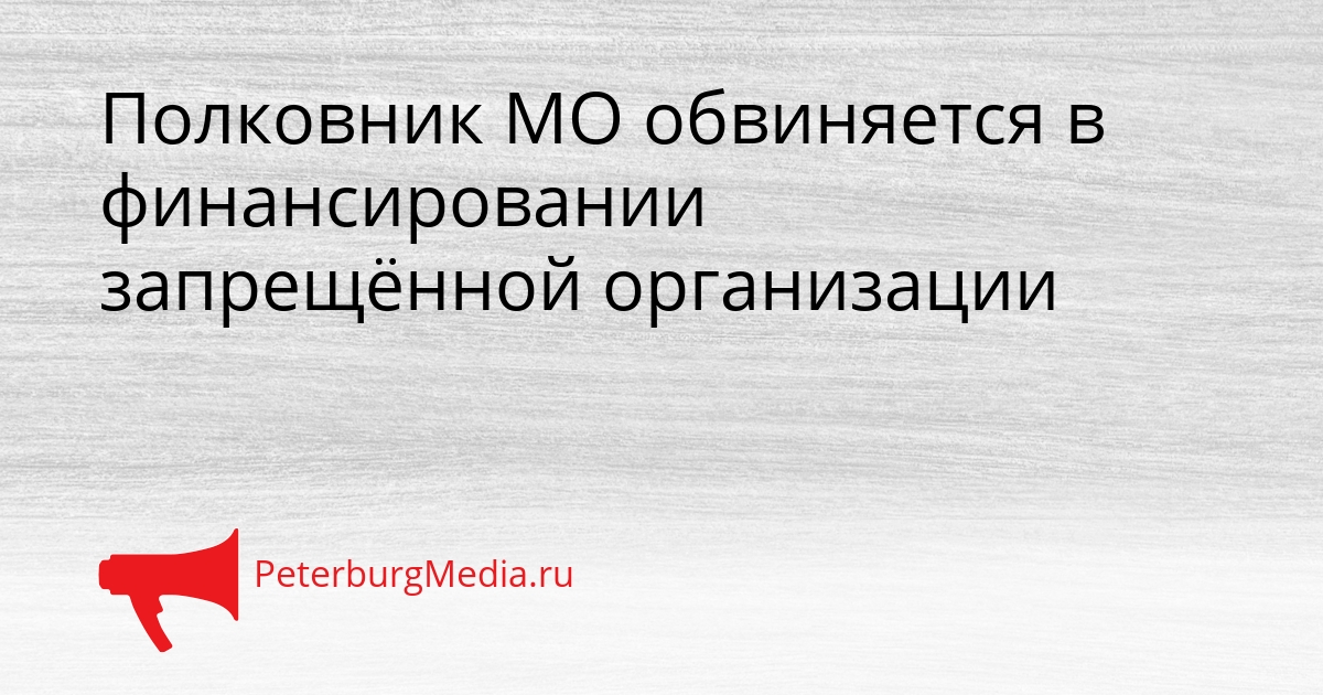 Полковник МО обвиняется в финансировании запрещённой организации Сгенерировано