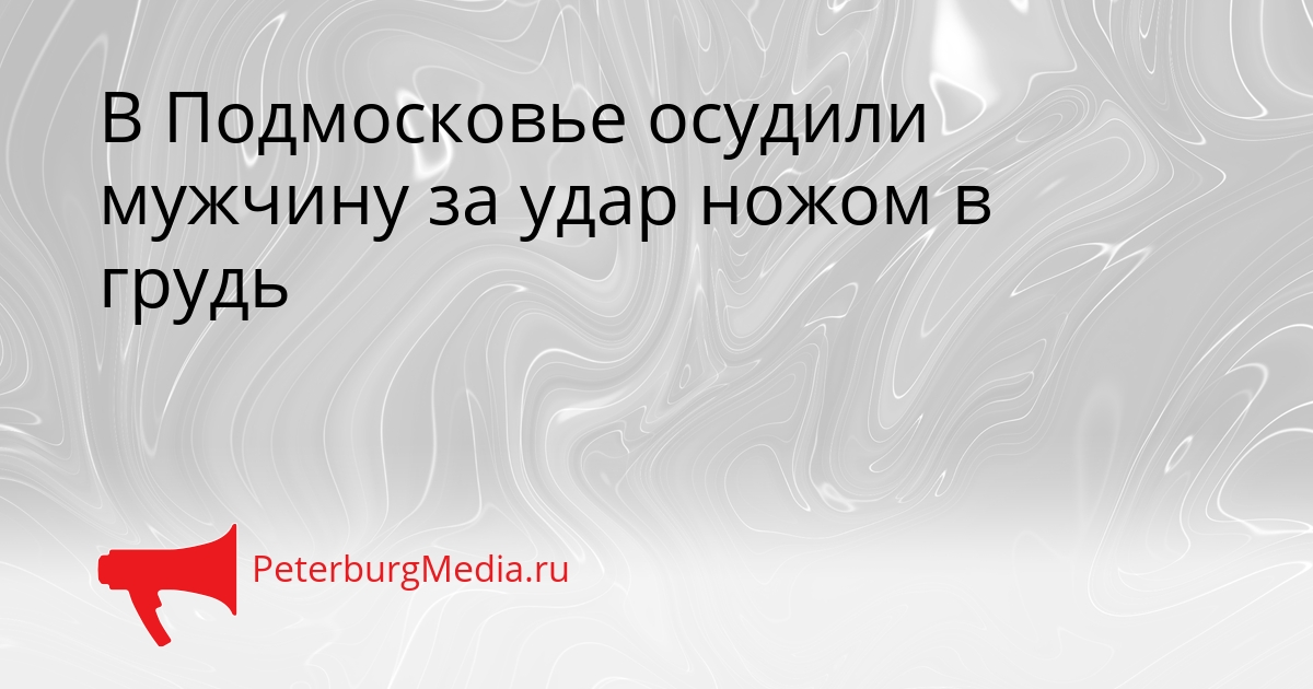 В Подмосковье осудили мужчину за удар ножом в грудь Сгенерировано