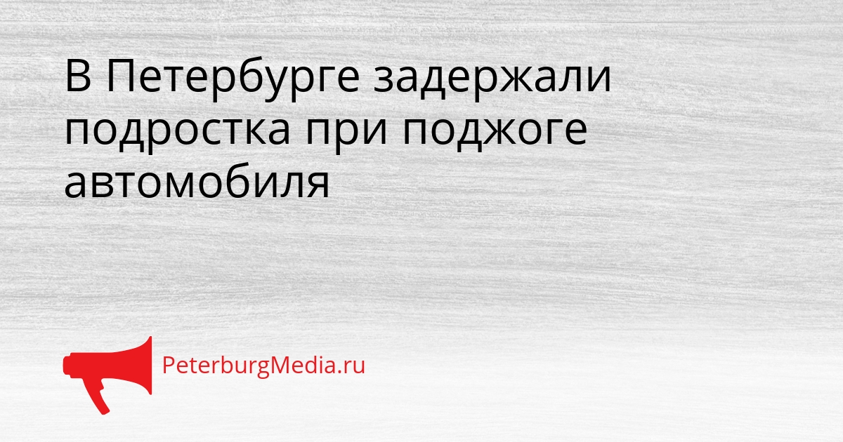 В Петербурге задержали подростка при поджоге автомобиля Сгенерировано