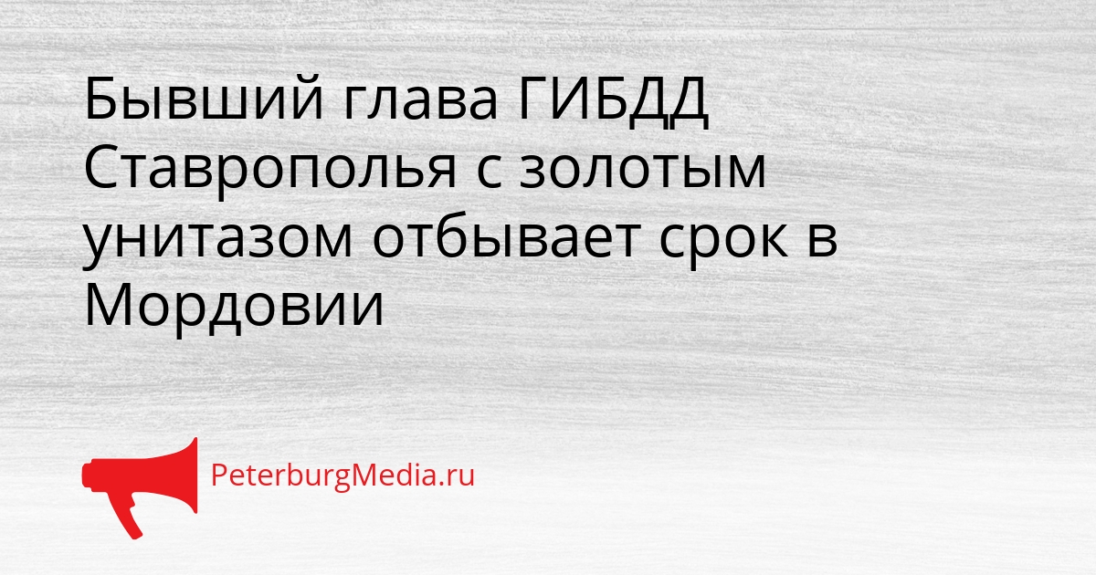 Бывший глава ГИБДД Ставрополья с золотым унитазом отбывает срок в Мордовии Сгенерировано