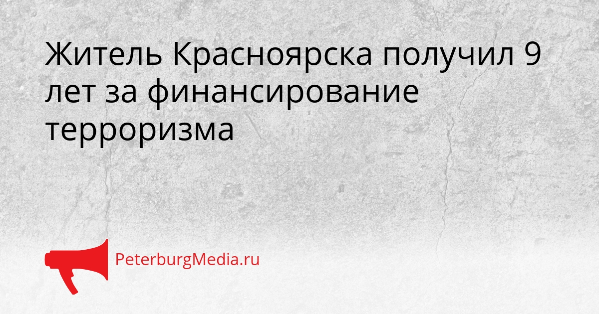 Житель Красноярска получил 9 лет за финансирование терроризма Сгенерировано