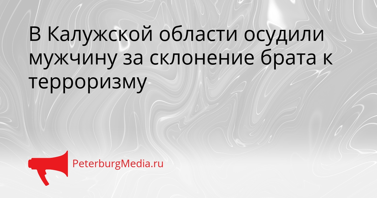 В Калужской области осудили мужчину за склонение брата к терроризму Сгенерировано