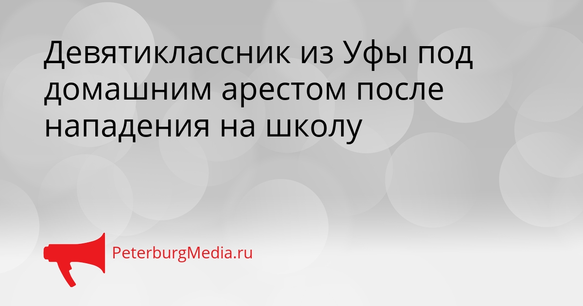Девятиклассник из Уфы под домашним арестом после нападения на школу Сгенерировано