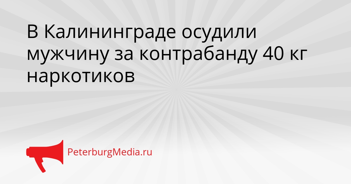 В Калининграде осудили мужчину за контрабанду 40 кг наркотиков Сгенерировано