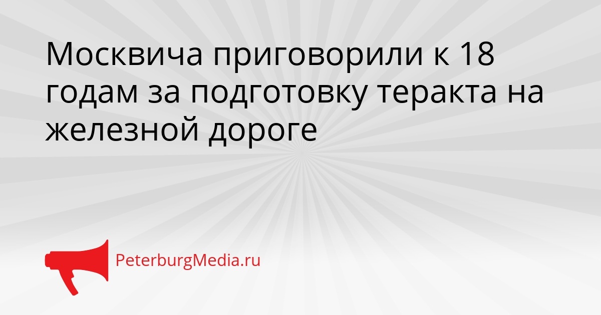 Москвича приговорили к 18 годам за подготовку теракта на железной дороге Сгенерировано