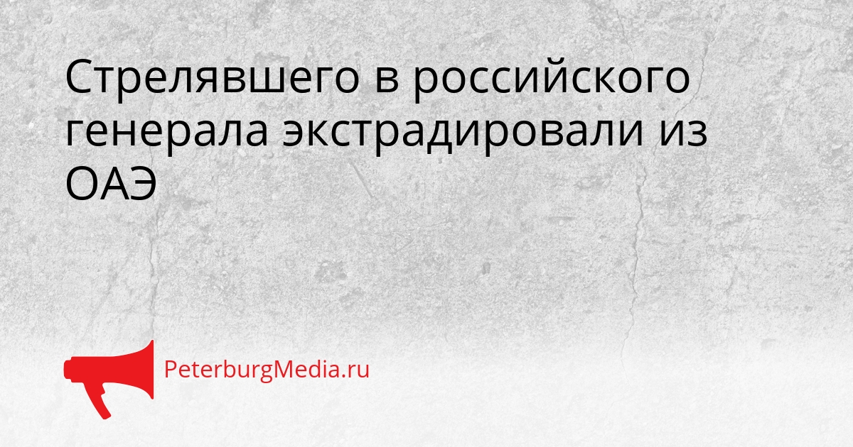 Стрелявшего в российского генерала экстрадировали из ОАЭ Сгенерировано