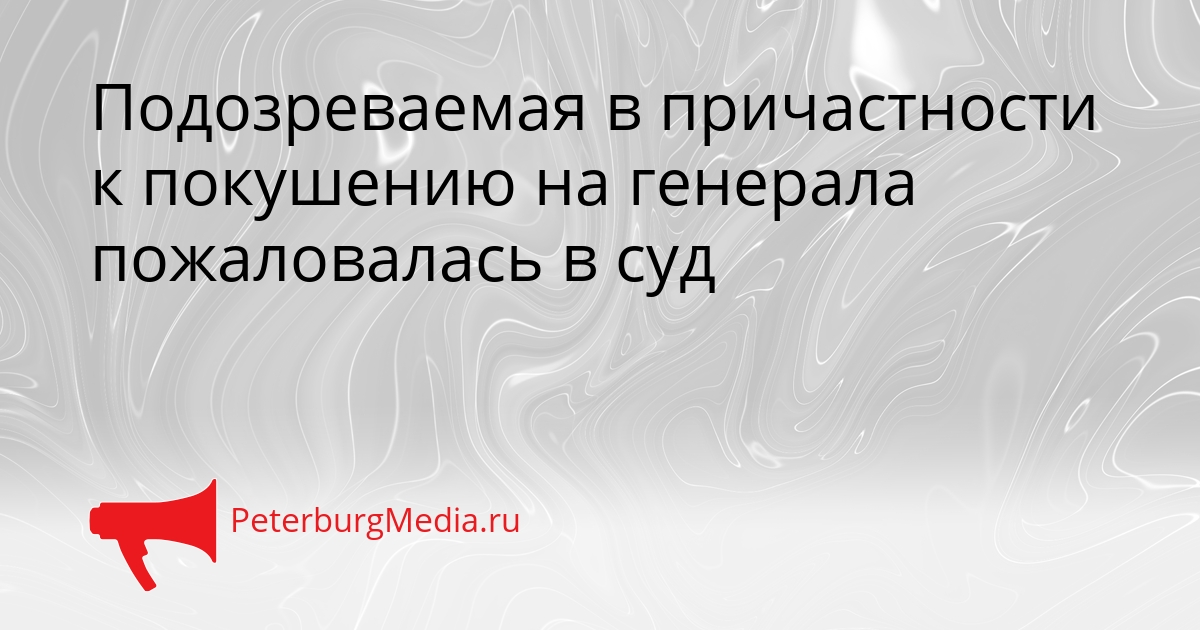 Подозреваемая в причастности к покушению на генерала пожаловалась в суд Сгенерировано