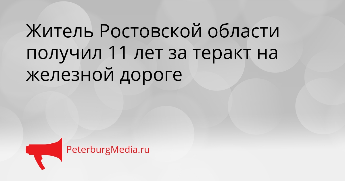 Житель Ростовской области получил 11 лет за теракт на железной дороге Сгенерировано