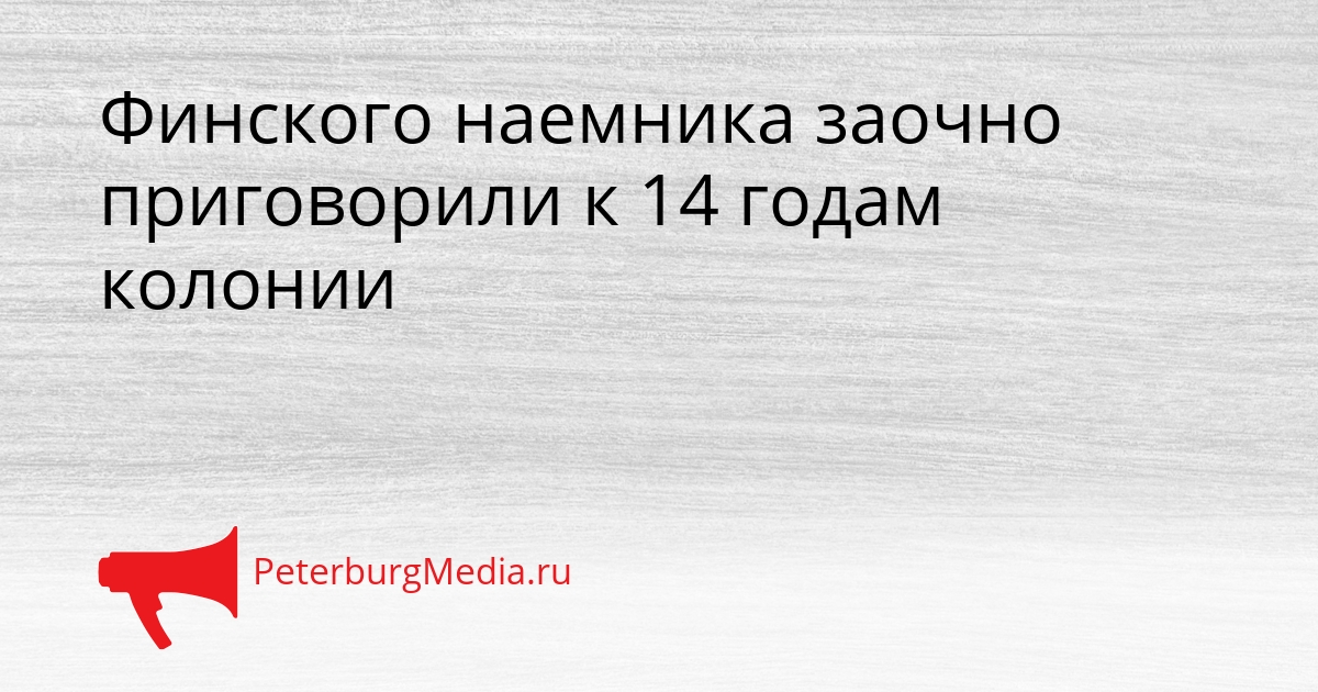Финского наемника заочно приговорили к 14 годам колонии Сгенерировано