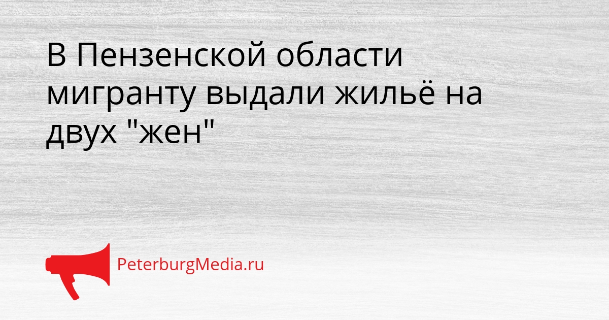 В Пензенской области мигранту выдали жильё на двух &quotжен&quot Сгенерировано