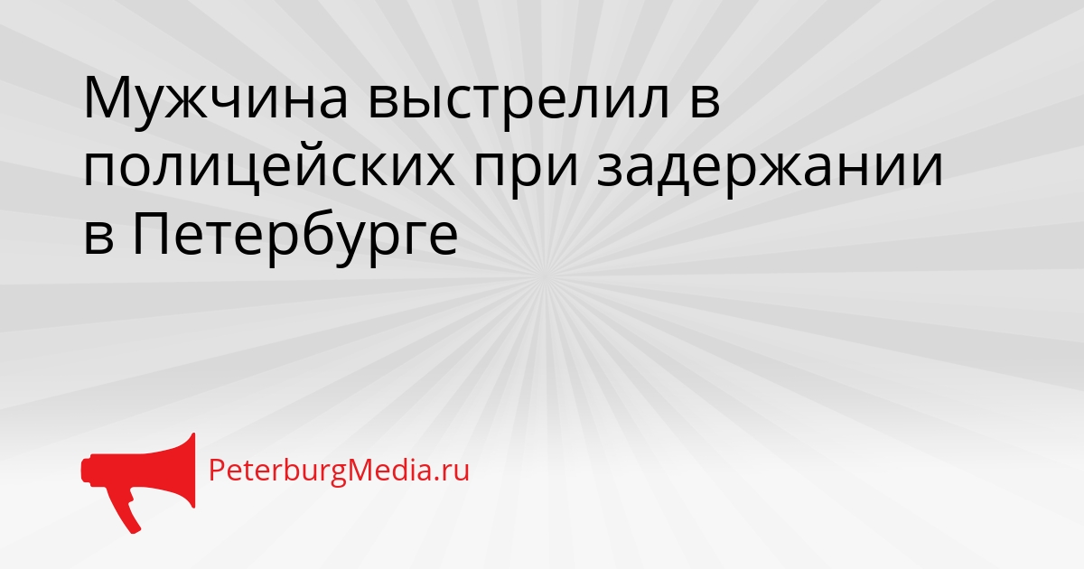 Мужчина выстрелил в полицейских при задержании в Петербурге Сгенерировано