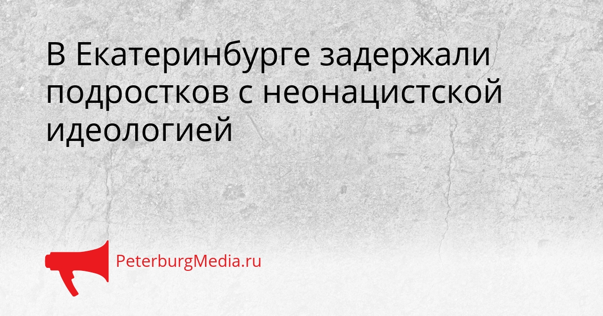 В Екатеринбурге задержали подростков с неонацистской идеологией Сгенерировано