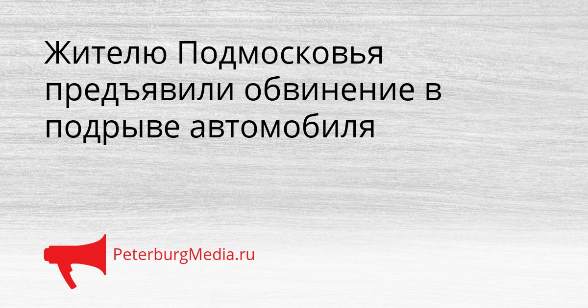 Жителю Подмосковья предъявили обвинение в подрыве автомобиля Сгенерировано