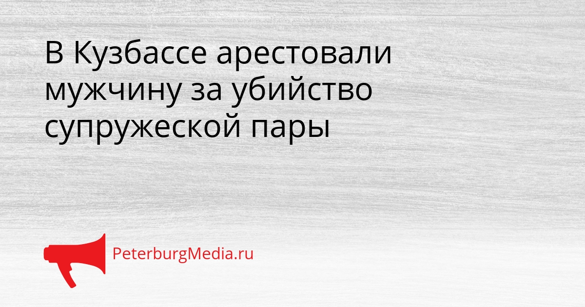 В Кузбассе арестовали мужчину за убийство супружеской пары Сгенерировано