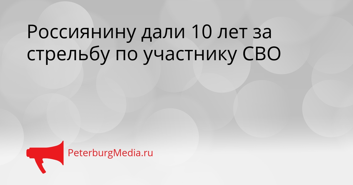 Россиянину дали 10 лет за стрельбу по участнику СВО Сгенерировано