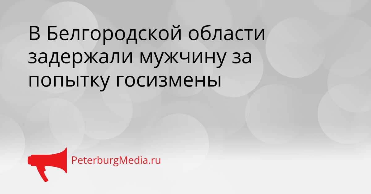 В Белгородской области задержали мужчину за попытку госизмены Сгенерировано
