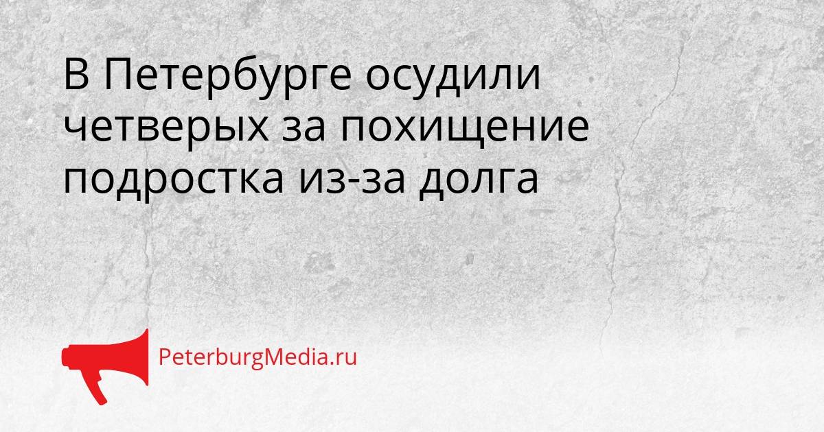 В Петербурге осудили четверых за похищение подростка из-за долга Сгенерировано